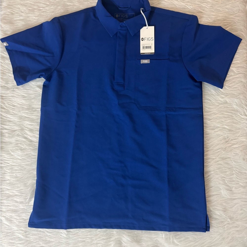 FIGS Men's Blue Polo Shirt XS